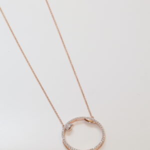 Pavé Circle Diamond Necklace.