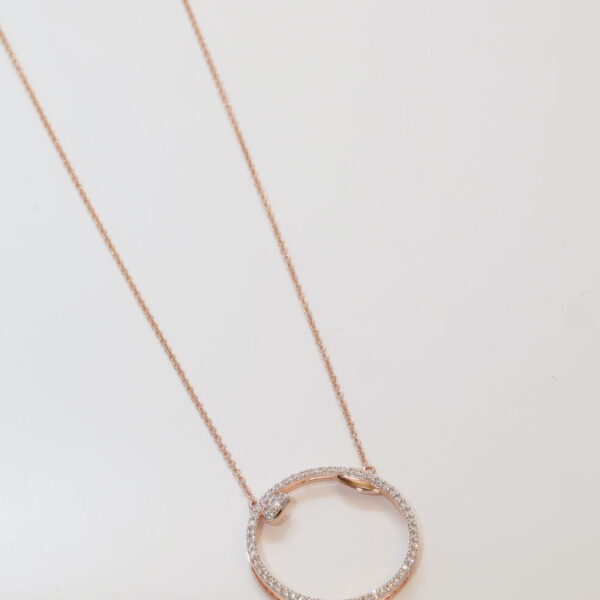 Pavé Circle Diamond Necklace.