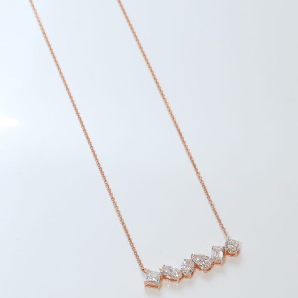 Multi-Shaped Diamond Bar Necklace
