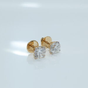 Gold Diamond Stud Earrings