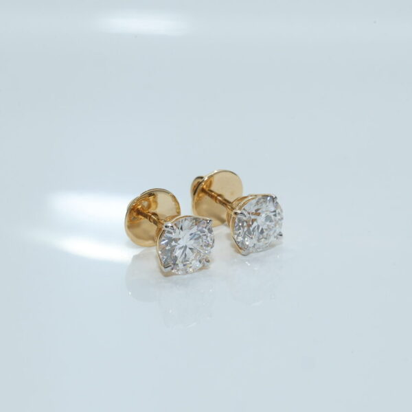 Gold Diamond Stud Earrings