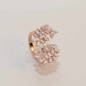 Rose Gold Diamond Floral Ring