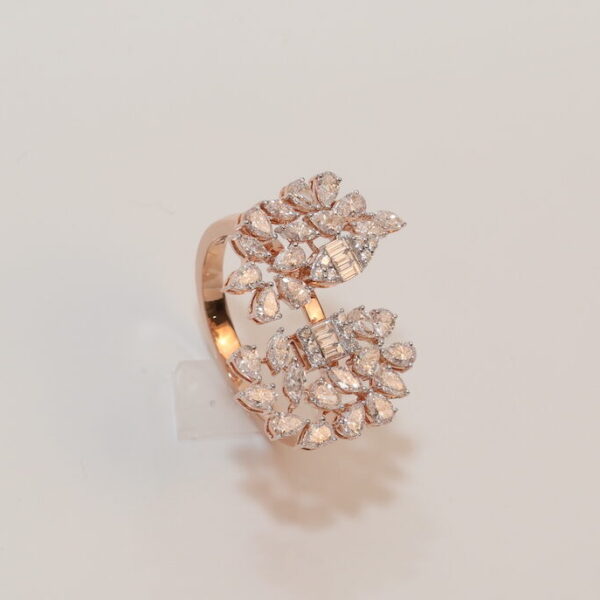 Rose Gold Diamond Floral Ring